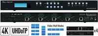 4X4 4K UHD HDMI VIDEO WALL PROCESSOR (UP TO 4 SCREENS), SEAMLESS 4X4 MATRIX SWITCHER, INCLUDES 4 RX